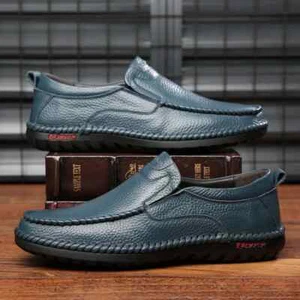 Genuine Leather Men Shoes Summer Slip On Loafers Casual Flats Driving Moccasins - Picture 1 of 25