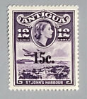 Antigua QE, SC# 152  St Johns Harbour Stamp, Unused, 12C OverP to 15C MNH XF
