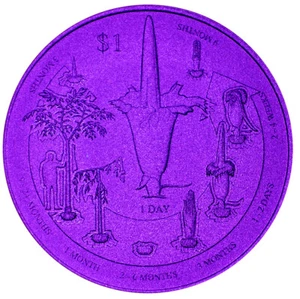 SAMOA 1 Dollar 2018 Purple Titanium 'Titan Arum Flower' - Picture 1 of 2