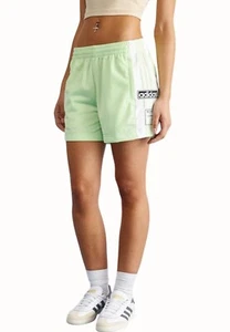 Adidas Originals Adibreak Shorts Large Green Elastic Waist Snap Logo Detail NEW - Picture 1 of 9