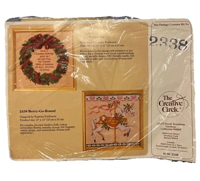 Vintage Creative Circle Needlecraft Kit #2338 Memories Christmas Merry Go Round - Image 1 of 4