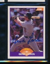 1989 Score #280 Gene Larkin Minnesota Twins Signed Autograph (CK83) swsw6