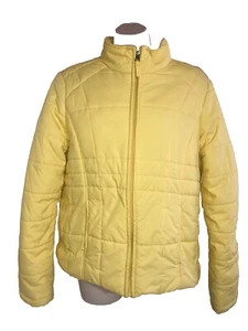 Athletic Works Woman’s Puffy Winter Coat Ski Jacket Sz M Yellow Excellent - Picture 1 of 3