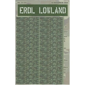 1/35 CALCOMANÍA DE INFANTERÍA MODELO PLAMODEL CAMUFLAJE ERDL LOWLAND CAMOUFLAGE CrossDelta 35-035 - Imagen 1 de 1