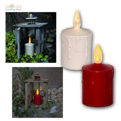 Outdoor LED Kerze für Außen mit Dämmerungssensor Licht-Sensor, flackernd, Garten - Bild 1 von 4