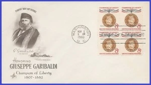 USA4 #1169 U/A ARTCRAFT FDC BL4 Giuseppe Garibaldi - Imagen 1 de 1