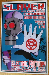 Slayer Poster Electric Factory November 15th, Philadelphia 11" X 17" ! - Picture 1 of 1
