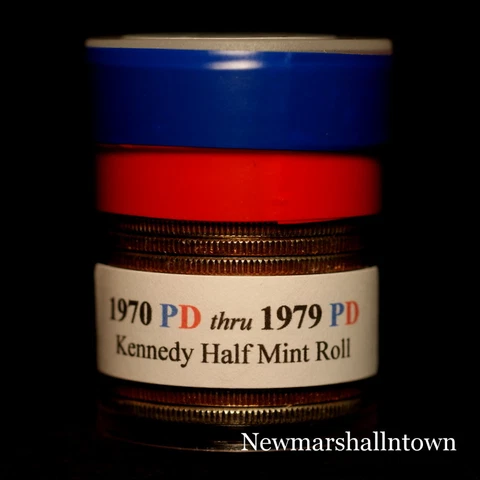 1970 1971 1972 1973 1974 1976 1977 1978 1979 P+D Kennedy Mint Roll Set  2017-1 Cover