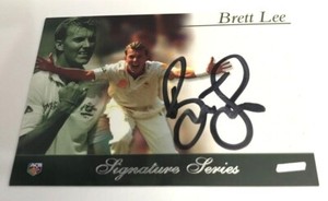 2002-03 ESP ACB Cricket Limited Edition Box Set Signature Card Brett Lee