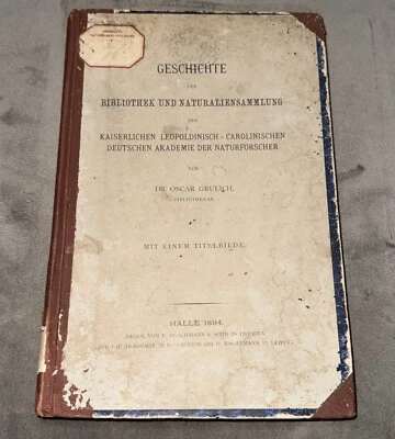 The Imperial Leopoldinian-Carolinian German Academy of Naturalists 1894 Old Book - Image 1 of 4