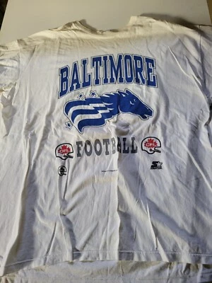 Vintage 90s Baltimore Stallions Starter T-Shirt White Size 2XL CFL Football - Image 1 of 4