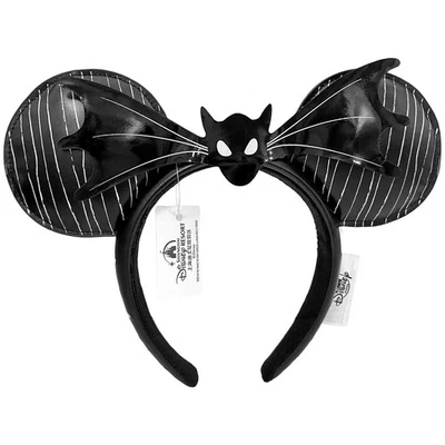 Disney- Halloween Nightmare Before Christmas Black Bat Head Minnie Mickey Ears - Image 1 of 4