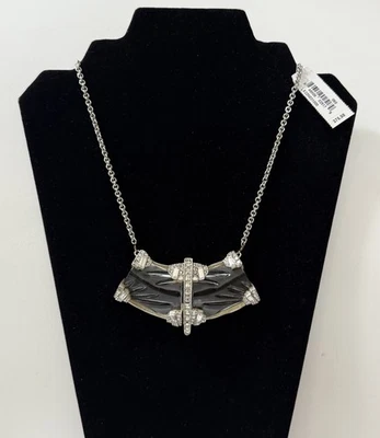ALEXIS BITTAR Teatro Moderne Hand-Sculpted Clear Lucite Crystal Bib Necklace NWT - Image 1 of 4