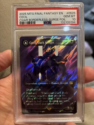 Cecil, Dark Knight (Borderless, Surge Foil) - Final Fantasy - PSA Gem Mint 10 - Image 1 of 2