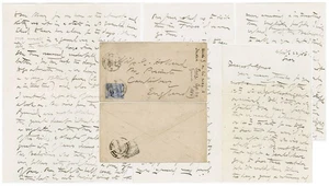 1886 PERSÖNLICHER BRIEF J B LYALL ÄGYPTEN SUEZ AUF DEM WEG NACH INDIEN - Bild 1 von 7