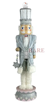 MacKenzie-Childs Crystal Palace Silver & Pink Nutcracker & Swan 27.5" New No Box - Image 1 of 4