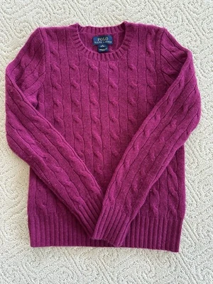 Suéter Polo Ralph Lauren Cashmere, Fucsia, Talla Mediana (8-10) Foto 1 de 4