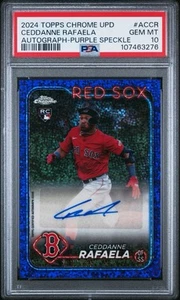 2024 Topps Cromo Ceddanne Rafaela Púrpura Moteado Refractor RC Automático/299 PSA 10 - Imagen 1 de 2