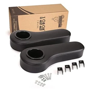  Golf Cart Armrest for Golf Cart Rear Seat kit,Arm Rest with Cup Holder Black - Picture 1 of 7
