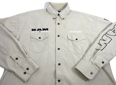 Camisa Wrangler Serie Rodeo Hombres LRG Dodge Ram Western Vaquero Usada! Bordado Foto 1 de 4