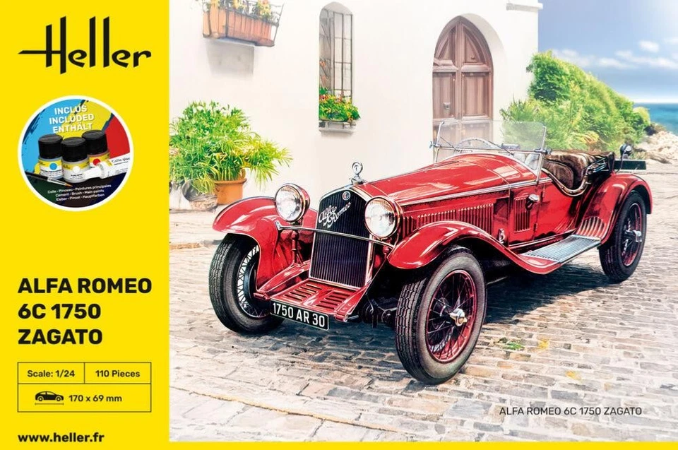 Kit Di Avvio 1/24 Modello Alfa Romeo 6C 1750 Zagato - HELLER 56715 - - Immagine 1 di 1