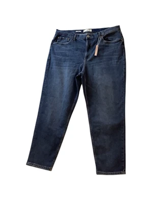 NWT MNG Mango Mom Comfort Ankle High Waist Blue Denim Jeans Size 18 - Image 1 of 4