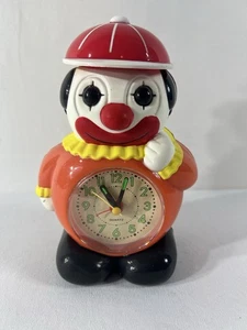 CIRCUS CLOWN ALARM CLOCK MADE IN TAIWAN 60's Clock Works - Picture 1 of 10