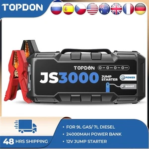 TOPDON JS3000 3000A Car Jump Starter 24000mAh Power Bank 12V Battery Booster - Picture 1 of 6