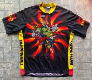Camiseta deportiva de ciclismo Pearl Izumi para hombre 2XL Marvel Comics defectos de superhéroe desgaste dañado - Imagen 1 de 21