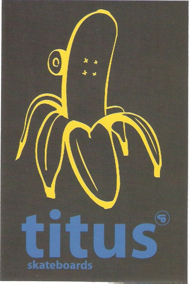 TITUS SKATEBOARDS Titus Skateboard Sticker Schwarz Gelb Blau 8x12cm Rechteckig