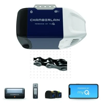 1/2 HP Chain Drive WiFi Single Garage Door Opener Smart Control 1 Button Remote - Image 1 of 4