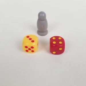 Catan Red and Yellow Game Dice Set And Robber Official Replacement Game Piece - Picture 1 of 4