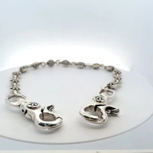 Catena portafoglio cuore cromato argento sterling - Foto 1 di 5