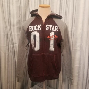 Han's Bus Stop Sweats  - Boy's Size XL (14) - Blue Long Sleeve Zip Up Hoodie - Picture 1 of 10