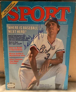 1984 JUNI SPORT MAGAZIN - DALE MURPHY SIGNIERT JSA Atlanta Braves Vintage - Bild 1 von 3