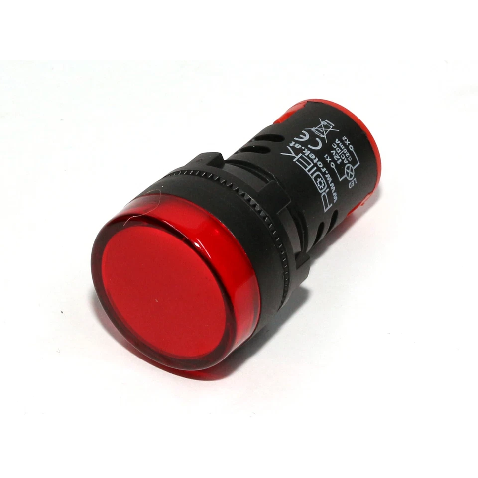 Schalttafel Leuchte Signalleuchte Signallampe LED 12V Rot 29mm Schaltschrank