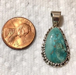 Lovely Arizona Kingman Natural Turquoise Pendant artisan Navajo Avin Joe PD2083 - Picture 1 of 2