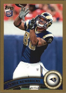 2011 Topps Gold St. Louis Rams Football Card #421 Lance Kendricks/2011