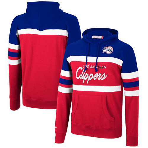 COACH Nuova felpa con cappuccio da allenatore testa Mitchell & Ness NBA Los Angeles Clippers.
