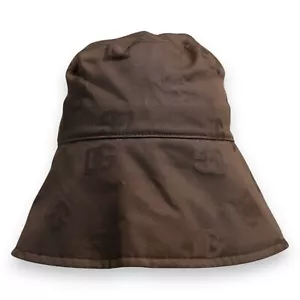 DOLCE & GABBANA Hat Men Brown Logo Monogram Cotton Bucket Cap s. 58 / M 420usd - Picture 1 of 7