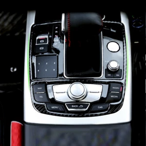 Real Carbon Fiber Car Center Gear Shift Panel Cover Trim For Audi A6 C7 12-16 - Picture 1 of 4