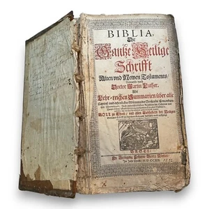 Biblia die ganze heilige Schrift - 1712 - Antike Bibel - Bild 1 von 7