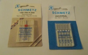 Vtg Schmetz sewing machine needles universal 130/705 & twin needle 130/705 HZWI - Bild 1 von 2