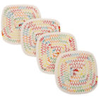  4 PCS Woven Cup Pad Cotton Holder Household Mat Coaster Anti-scald Tableware