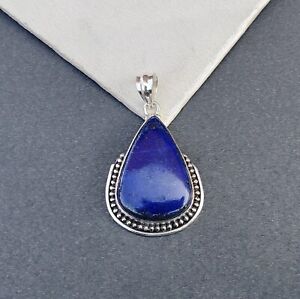 Lapis Lazuli Pendant Gemstone 925 Sterling Silver Handmade Gorgeous Gift PG871