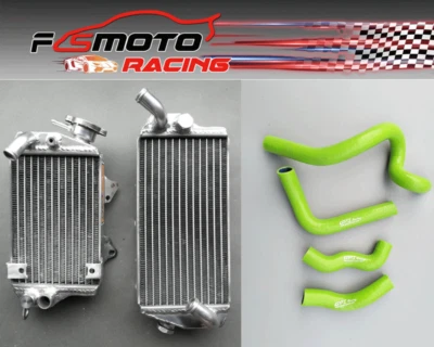 Radiador de aluminio + manguera verde para Kawasaki KLX650 KLX 650 1993 1994 1995 1996 Foto 1 de 4