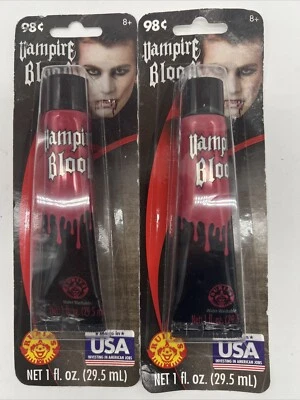 全新 批量 2 件 红宝石 吸血鬼血 假血 万圣节 2 盎司 总年龄 8+ FreeS&H — 第 1/2 张图片