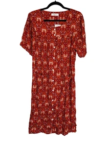 NWT COSUNIONY House Dresses for Women Cotton Short Sleeve Buttons Down Dusters R - Picture 1 of 6