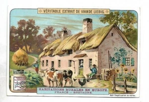 France - Bretagne - - Habitations rurales en Europe - Chromo Liebig - Trade card - Imagen 1 de 2