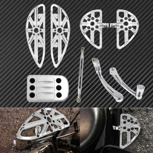 Driver Passenger Floorboards Shift Linkage Lever Pedal Fit For Harley Touring - Picture 1 of 12